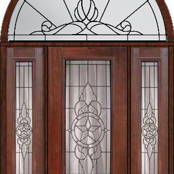 Prehung Sidelights-Transom Door 80 Fiberglass Brazos Full Lite Glass - Front Doors