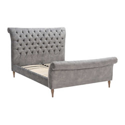 Barker and Stonehouse - Odeon Plush Velvet High End Bed Frame - Camas