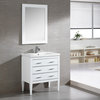 Fine Fixtures Ironwood Collection Vanity With Mirror, White Matte, 30"
