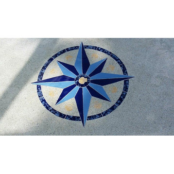 Compass 5 Ceramic Swimming Pool Mosaic 24"x24"