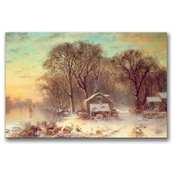 'Winter in Malden, Massachusetts' Canvas Art by Thomas Doughty