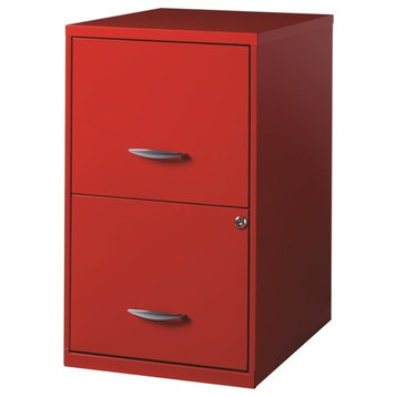 Space Solutions 18" 2 Drawer Metal File Cabinet Lava Red