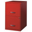 Space Solutions 18" 2 Drawer Metal File Cabinet Lava Red