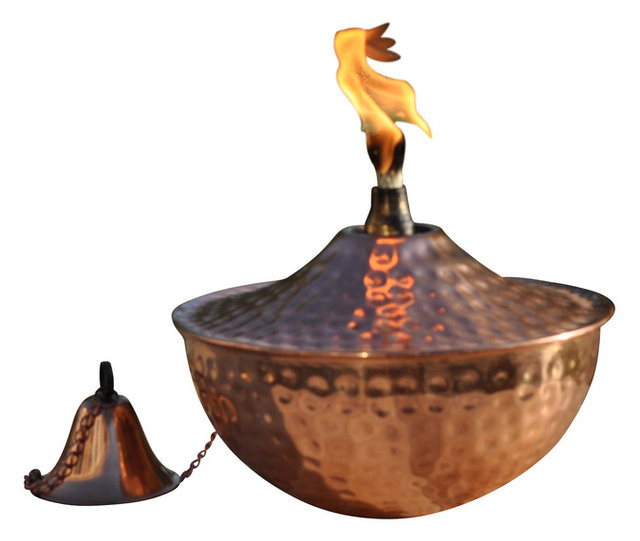 Maui Grande Tabletop Hammered Copper Transitional Tiki Torches Maui Grande Tabletop Hammered Copper