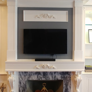 October 2019 - Fireplace and Coffered Ceiling
