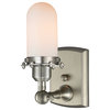 Kingsbury 1-Light LED Sconce, Brushed Satin Nickel, Glass: White