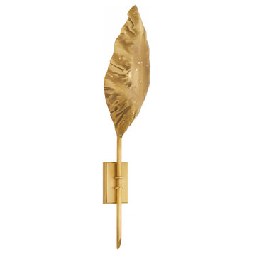 Dumaine Pierced Leaf Wall Sconce, 1-Light, Antique Burnished Brass, 24.75"H