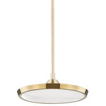 Hudson Valley Lighting - Draper Small LED Pendant, Aged Brass, Alabaster Shade - Features:
