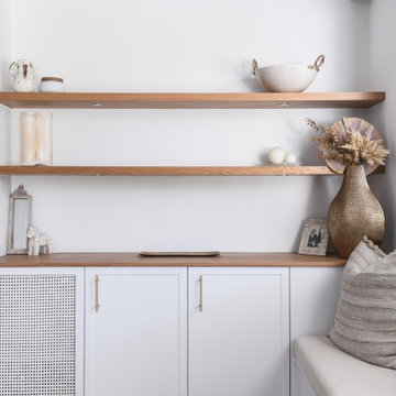 Floating shelves with downlights