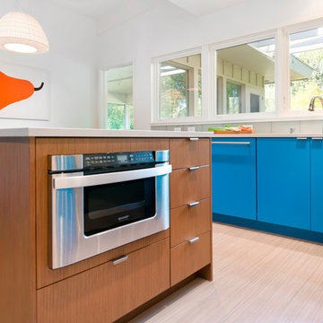 Mid-Century Modern Kitchen with Greenfield Cabinetry
