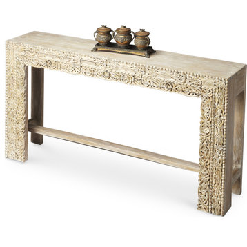 Console Table - Whitewashed