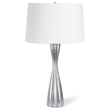 Naomi Resin Table Lamp, Silver Leaf
