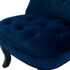 Jane Uphlostered Ottoman Accent Chair, Navy