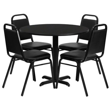 Flash Furniture 36'' Round Black Laminate Table Set With Chairs