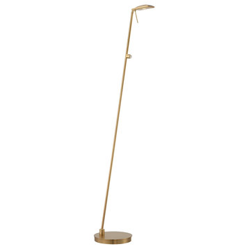 George'S Reading Room Floor Lamp, H1y Gold With H1y Gold Glass