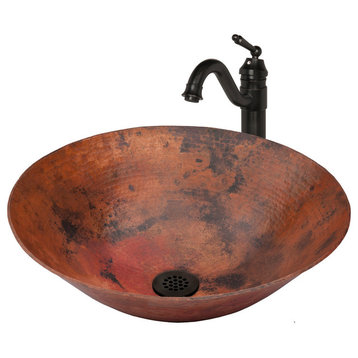 Bilboa Copper Vessel Sink and Faucet Set, Oil Rubbed Bronze
