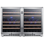 EdgeStar - EdgeStar CWR462DZDUAL 48"W 92 Bottle Built-In Side-by-Side Wine - Stainless - NOTE: This product is comprised of (2) refrigerators, requiring (2) separate plugs. The two separate units generally arrive at the same time, but may arrive separately. The installation depicted in the product&#39;s imagery requires the reversal of (1) doors hinging.  Features: