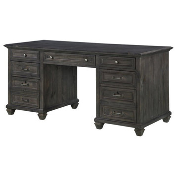 Beaumont Lane Executive Desk in Weathered Charcoal