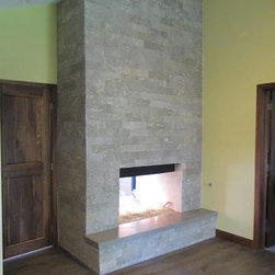 Palos Verdes Rustic Modern Residence CC - Indoor Fireplaces
