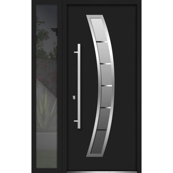 Exterior Prehung Door 48 x 80 / Deux 6500 Black Enamel, Right in
