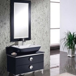 Fresca Moselle 36 x 18 Modern Glass Bathroom Vanity FVN7712BL - Bath Products
