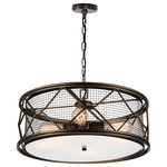 CWI Lighting - Kali 4 Light Chandelier With Light Brown Finish - The Kali 4 Light Chandelier displays a defined, rustic style with its rugged mesh and metal frame. Expect an unpretentious, organic warmth though from its exposed bulbs and its real and grounded beauty. This 22 inch light brown round chandelier can certainly bring any space that timeless feel. Feel confident with your purchase and rest assured. This fixture comes with a one year warranty against manufacturers defects to give you peace of mind that your product will be in perfect condition.
