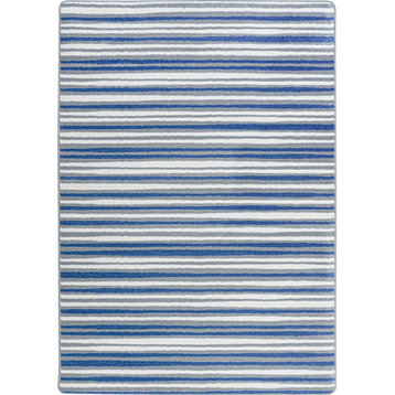 Between the Lines 7'8" x 10'9" area rug in color Blue Skies