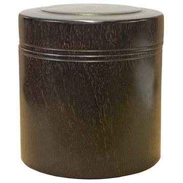 Chinese Zitan Wood Natural Pattern Round Box Holder Hws2554