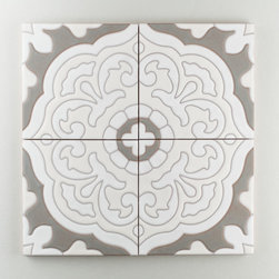 Handpainted: The Mediterranean Collection, Tarragona in Neutral Motif - Wall & Floor Tiles