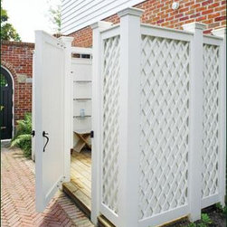 Custom Shower Enclosure with inlaid Lattice - Sheds