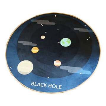 Diameter 80 Cm Round Space Cartoon Carpet Children'S Computer Chair Cushion #3
