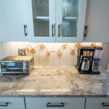 Super White quartzite kitchen
