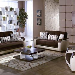 Natural Colins Brown Sofa Sleeper Set - $1757.43 - Futons