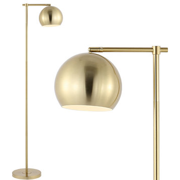 Eva 58.5"  Modern Contemporary Iron LED Floor Lamp, Brass Gold