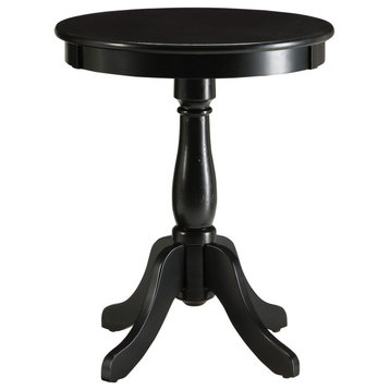 18"x18"x22" Black Solid Wood Leg Side Table
