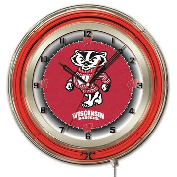 Wisconsin "Badger" 19" Neon Clock