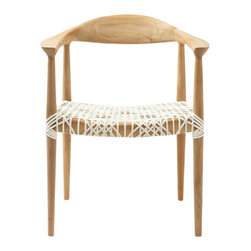 Fes Arm Chair White/Teak - Safavieh - Products