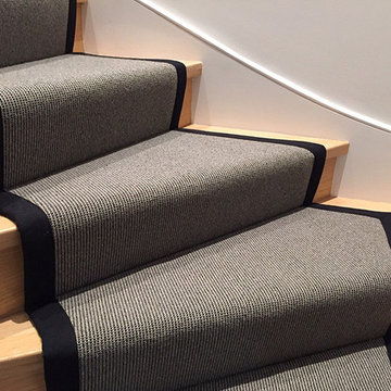 Grey Stair Carpet With Black Border