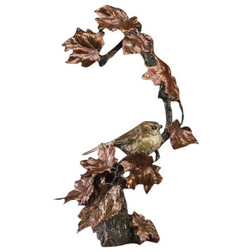 Autumn's Return Bird on Branch Sculpture