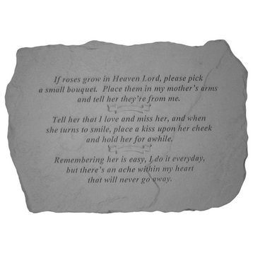 Garden Accent Stone, "If Roses Grow in Heaven Lord"