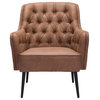 Winnie Accent Chair Gray, Vintage Brown