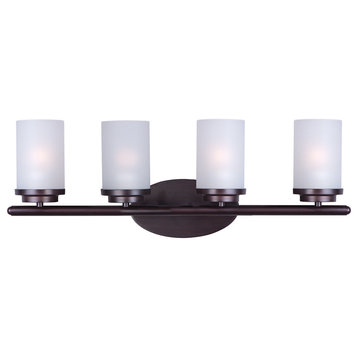 Corona 4-Light Bath Vanity, Oil Rubbed Bronze, Frosted Glass