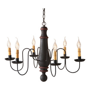 Country new Thorndale black wood chandelier ceiling light