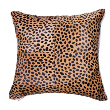Natural Torino Quatro Large Pillow 18"x18", Cheetah