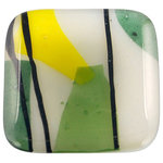 Glass Storm Studios - Branches Handmade Knob - Knobs measure approximately 1.25" square and pulls measure approximately .75" x 4.25" with a 3" center to center. Hardware has a brushed nickel finish and uses a standard 8-32 screw.