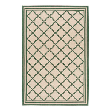 Safavieh Linden Collection LND121 Rug, Cream/Green, 4' X 6'