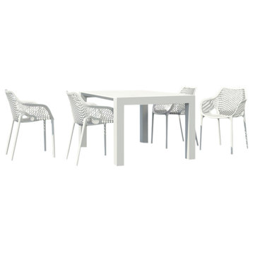 Air XL Extension Dining Set 5 Piece White