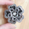 Flower Drawer Knobs With Petals And Crystal Center