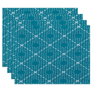 18x14-incg, Dots and Dashes, Geometric Print Placemat, Aqua