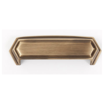 Alno A429 Nicole Modern 4" Center to Center Cabinet Cup Pull - Antique English
